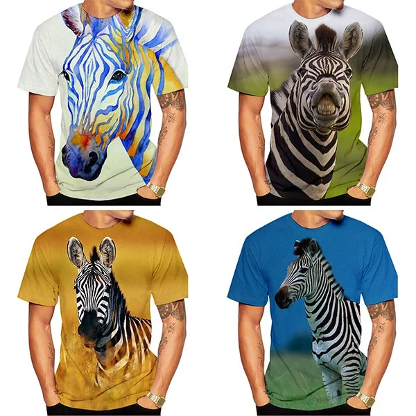 Новейшая 3d футболка с принтом зебры, мужские модные креативные повседневные топы с коротким рукавом
Новейшая 3d футболка с принтом зебры, мужские модные креативные повседневные топы с коротким рукавом