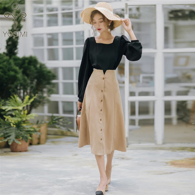 YOSIMI 2019 Autumn Women Skirt and Top Set Full Sleeve Pullover Shirt Blouse and Mid-calf Skirt Women 2 Piece Set Suit Vintage
YOSIMI 2019 Autumn Women Skirt and Top Set Full Sleeve Pullover Shirt Blouse and Mid-calf Skirt Women 2 Piece Set Suit Vintage