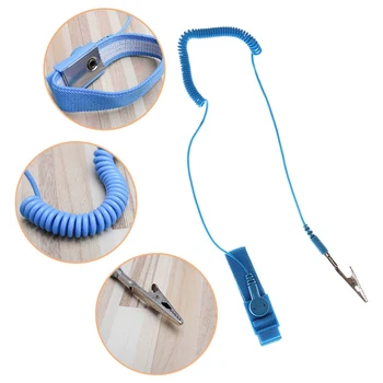 Blue Adjustable Anti Static Bracelet Electrostatic ESD Discharge Cable Reusable Wrist Band Strap Hand With Grounding Wire
Blue Adjustable Anti Static Bracelet Electrostatic ESD Discharge Cable Reusable Wrist Band Strap Hand With Grounding Wire