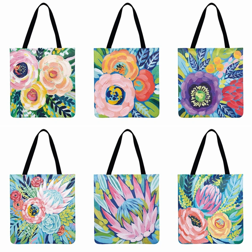 Watercolor Floral Painting Printed Tote Bag Casual Totes Foldable Shopping Bag Outdoor Beach Bag Ladies Shoulder Bag Linen Bags 
Watercolor Floral Painting Printed Tote Bag Casual Totes Foldable Shopping Bag Outdoor Beach Bag Ladies Shoulder Bag Linen Bags