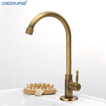 Brass Kitchen Tap Single Cold Rotatable Faucet Antique Gold Sink Taps Deck Mounted Filtered Faucets Single Hole Single Handle 
Brass Kitchen Tap Single Cold Rotatable Faucet Antique Gold Sink Taps Deck Mounted Filtered Faucets Single Hole Single Handle