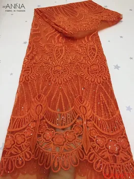 Anna orange embroidery french net lace fabric with sequins 5 yards/pcs 2020 high quality african tulle lace nigerian mesh fabric
Anna orange embroidery french net lace fabric with sequins 5 yards/pcs 2020 high quality african tulle lace nigerian mesh fabric