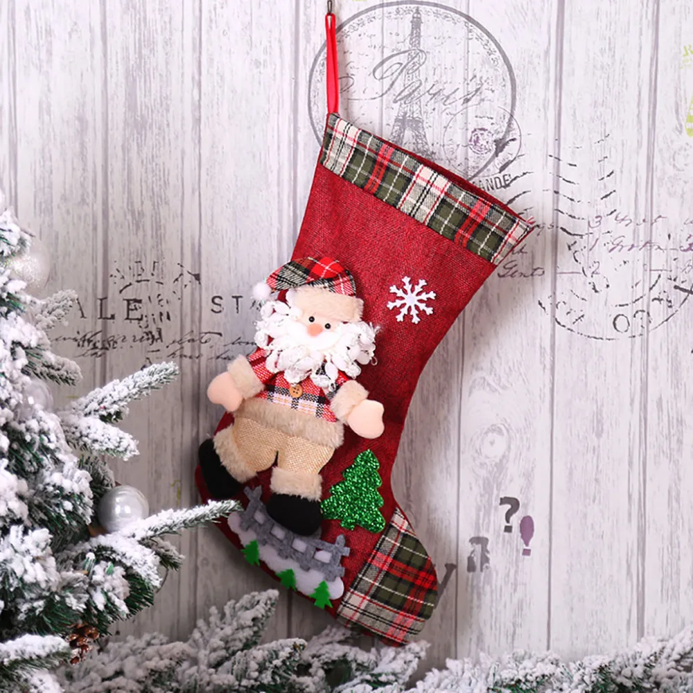 christmas stocking mini sock santa claus candy gift bag