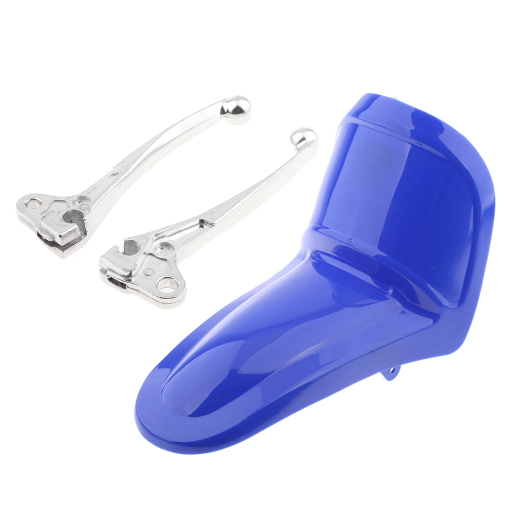 Blue Front Fender Mud Guard & 2Pcs Hand Brake Levers for Yamaha PW50 Blue Front Fender Mud Guard & 2Pcs Hand Brake Levers for Yamaha PW50