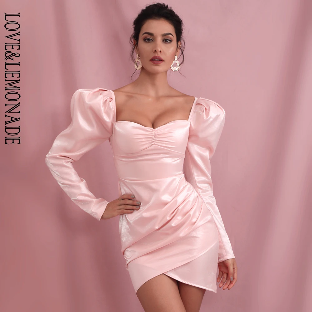 LOVE&LEMONADE Pink Sexy Square Collar Bubble Long Sleeve Reflective Material Party Mini Dress LM81982
LOVE&LEMONADE Pink Sexy Square Collar Bubble Long Sleeve Reflective Material Party Mini Dress LM81982