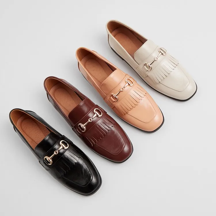 Spring And Autumn Flat Loafers inside And Pure Leather Large Size WOMEN'S Shoes Tassels Metal Buckle Mouth Square Head WOMEN'S F
Spring And Autumn Flat Loafers inside And Pure Leather Large Size WOMEN'S Shoes Tassels Metal Buckle Mouth Square Head WOMEN'S F
