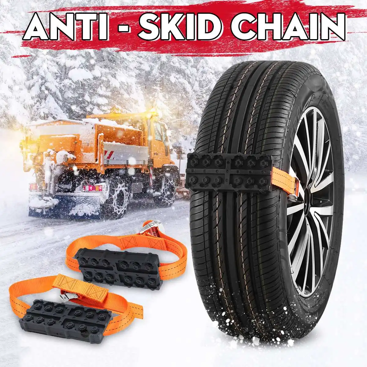 New Car Tire Anti-Skid Chains Winter Non-slip Wearproof Wheel Tire Anti-skid Emergency Chain for Car Truck Orange/ Black
New Car Tire Anti-Skid Chains Winter Non-slip Wearproof Wheel Tire Anti-skid Emergency Chain for Car Truck Orange/ Black