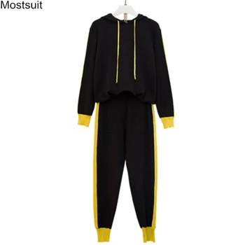 Spring Autumn 2020 Fashion Knitted Two Piece Tracksuit Long Sleeve Hooded Pullover Sweater Tops And Pants Set Suit Korean Outfit
Spring Autumn 2020 Fashion Knitted Two Piece Tracksuit Long Sleeve Hooded Pullover Sweater Tops And Pants Set Suit Korean Outfit