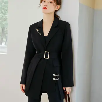 2020 Spring Blazer Women Elegant Black Lace-up Jacket Irregular Hem Design Ladies Blazer Chic Pin Decoration
2020 Spring Blazer Women Elegant Black Lace-up Jacket Irregular Hem Design Ladies Blazer Chic Pin Decoration