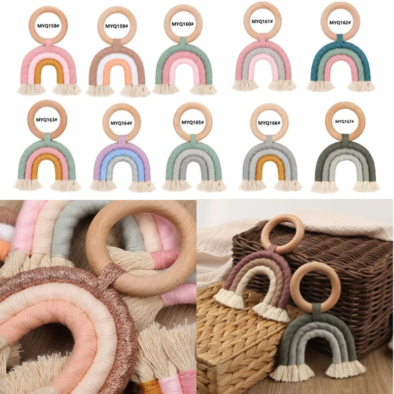 Baby Teether Crochet Wood Rring Rattle Food Grade Wooden Teether Baby Products DIY Crafts Teething Toys
Baby Teether Crochet Wood Rring Rattle Food Grade Wooden Teether Baby Products DIY Crafts Teething Toys