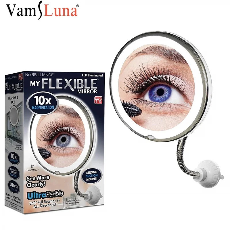 My Flexible Mirror With 10x Magnification Make Up Round Bathroom Vanity LED Gooseneck Strong Locking Suction Cup
My Flexible Mirror With 10x Magnification Make Up Round Bathroom Vanity LED Gooseneck Strong Locking Suction Cup
