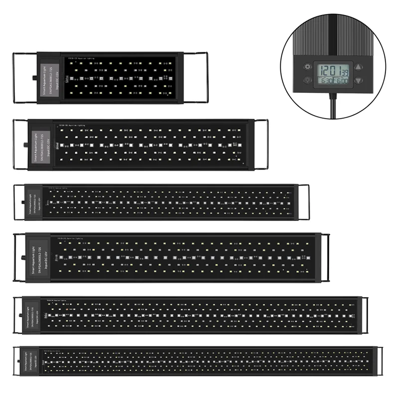 Programmable Aquarium LED Light Full Spectrum Plant Fish Tank Light Extendable Brackets with LCD Setting Display IP68 Waterproof
Programmable Aquarium LED Light Full Spectrum Plant Fish Tank Light Extendable Brackets with LCD Setting Display IP68 Waterproof