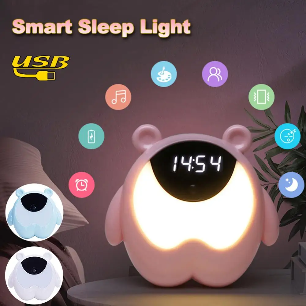 Kids Digital Alarm Clock Soft Brightness Night Light Rechargeable Bedside Lamp for Bedroom
Kids Digital Alarm Clock Soft Brightness Night Light Rechargeable Bedside Lamp for Bedroom