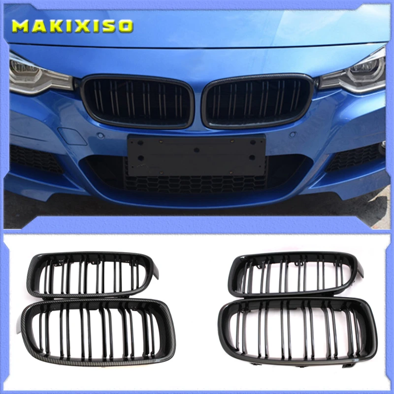 

Pair Front Kidney Grilles Grills Gloss black For BMW F30 F31 F35 320i 328i 335i 2012 2013 2014 2015 2016 2017 Car Racing Grills