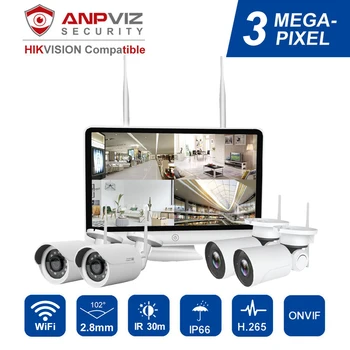 Anpviz 4CH WIFI NVR 4pcs 3MP IP WIFI Camera Bullet and PTZ Outdoor Security System ONVIF H.265 CCTV Video NVR Kit
Anpviz 4CH WIFI NVR 4pcs 3MP IP WIFI Camera Bullet and PTZ Outdoor Security System ONVIF H.265 CCTV Video NVR Kit