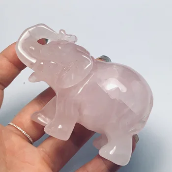 Beautiful crystal carving natural hand carved rose powder crystal elephant stone jewelry gift carving 
Beautiful crystal carving natural hand carved rose powder crystal elephant stone jewelry gift carving
