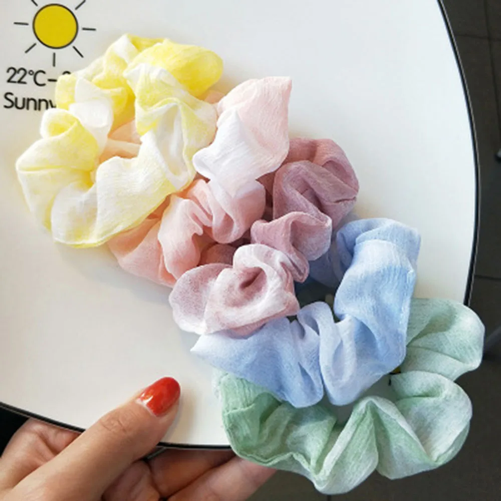 Gradient Chiffon Floral Fabric Scrunchie Women Lady Girls Elastic Hair Rubber Bands Hair Ring Rope Ponytail Holder Accessories
Gradient Chiffon Floral Fabric Scrunchie Women Lady Girls Elastic Hair Rubber Bands Hair Ring Rope Ponytail Holder Accessories