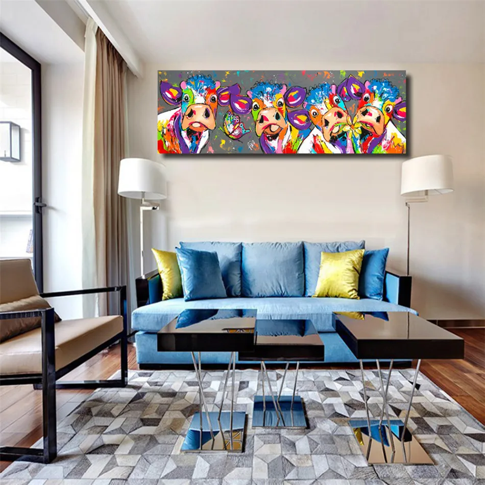 VOGVIGO Painted Cow Modern Wall Art Pictures Home Art HD Printing Simple Cow Painting Abstract Oil Painting Modern Photos 
VOGVIGO Painted Cow Modern Wall Art Pictures Home Art HD Printing Simple Cow Painting Abstract Oil Painting Modern Photos