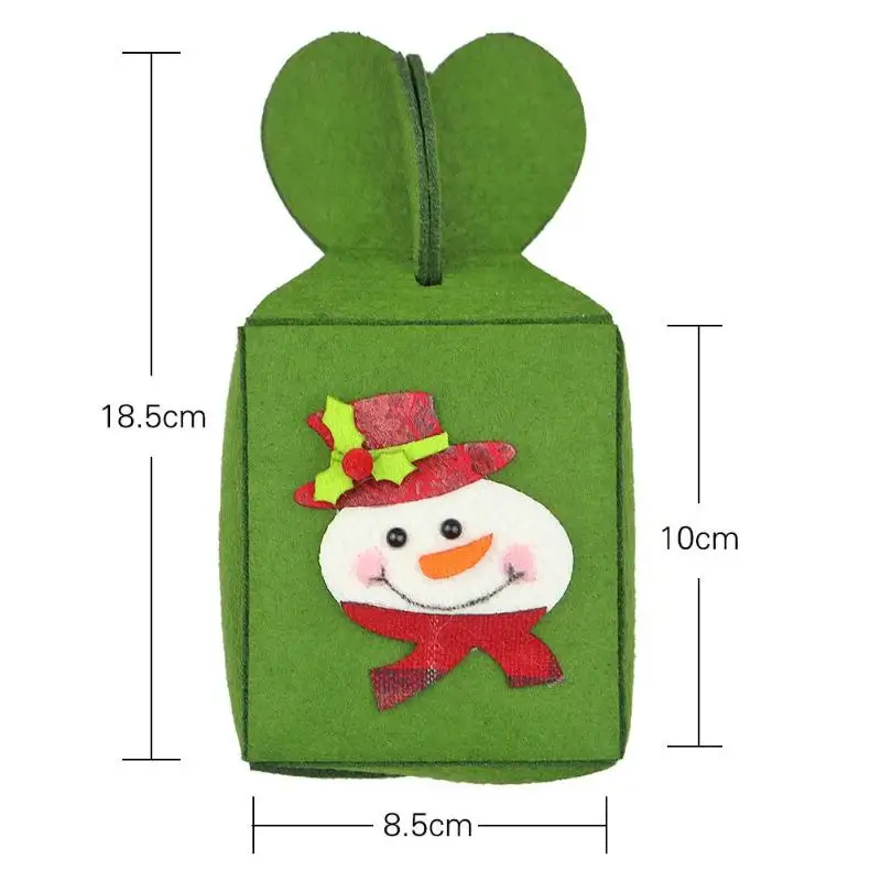 cute non-woven santa claus gift bag christmas folding apple box