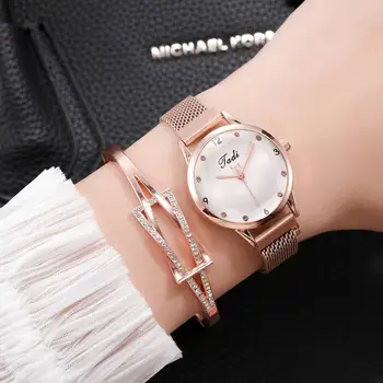 Fashion Women Alloy Magnet Watch Casual Ladies Quartz Wristwatch Luxury Female Magnetic Watch Women's Alloy Magnet Watches Clock
Fashion Women Alloy Magnet Watch Casual Ladies Quartz Wristwatch Luxury Female Magnetic Watch Women's Alloy Magnet Watches Clock