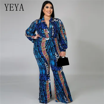 YEYA Big Size 2XL-5XL Print Casual Wide Leg Women Jumpsuits Autumn Turn Down Collar Full Sleeve Long Pants Office Lady Work Wear
YEYA Big Size 2XL-5XL Print Casual Wide Leg Women Jumpsuits Autumn Turn Down Collar Full Sleeve Long Pants Office Lady Work Wear