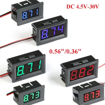 Mini Digital Voltmeter Tester DC 4.5V to 30V Digital Voltmeter Voltage Panel Meter Red/Blue/Green Electromobile Motorcycle Car
Mini Digital Voltmeter Tester DC 4.5V to 30V Digital Voltmeter Voltage Panel Meter Red/Blue/Green Electromobile Motorcycle Car