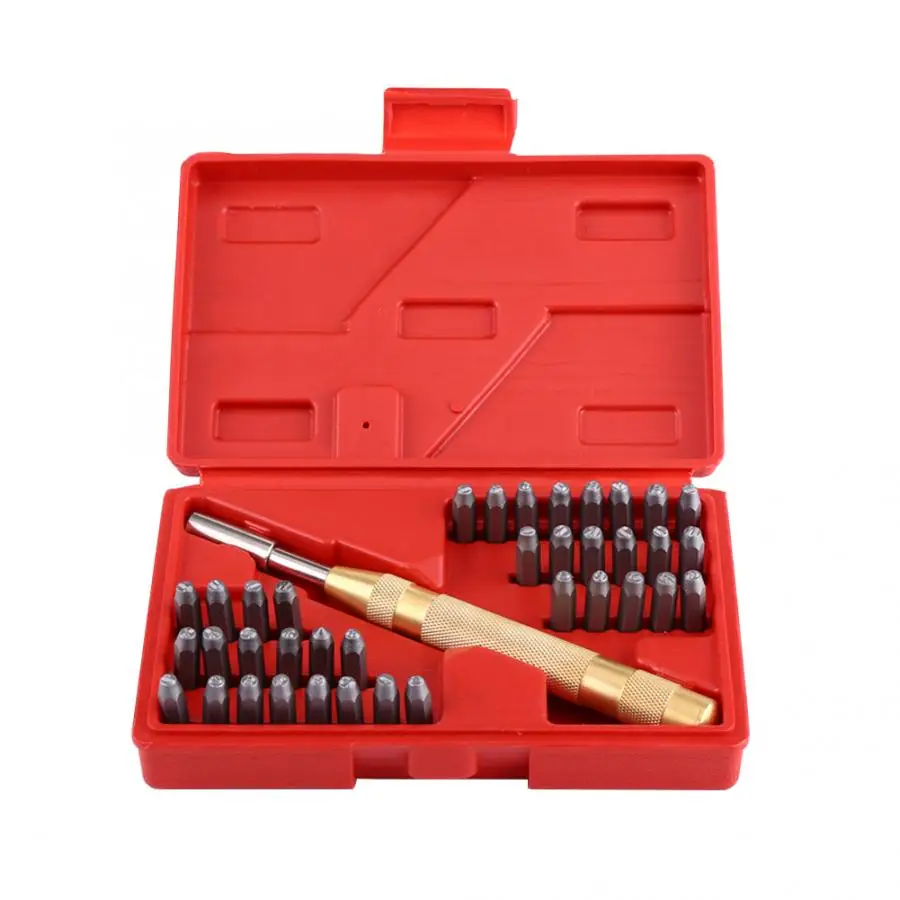 38Pcs/Box Steel Auto Letter Number Stamping Metal Punch Set Stamp Automatic Center Alphabet
38Pcs/Box Steel Auto Letter Number Stamping Metal Punch Set Stamp Automatic Center Alphabet