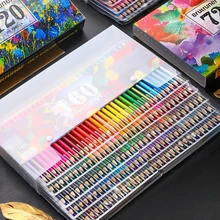 160 cores de desenho profissional óleo colorido lápis conjunto artista esboçar pintura lápis cor de madeira escola arte suprimentos(China)