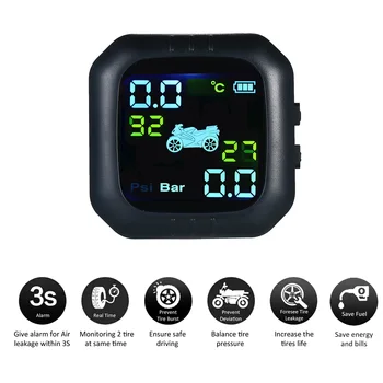 Motorcycle Tire Pressure Monitoring System Wireless TPMS Motor Tyre Alarm System with 2 External Sensors for Motorcycle
Motorcycle Tire Pressure Monitoring System Wireless TPMS Motor Tyre Alarm System with 2 External Sensors for Motorcycle