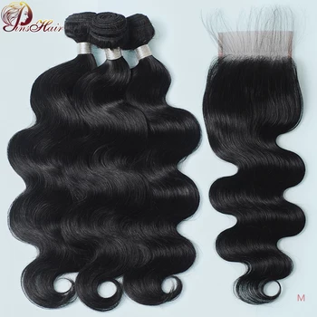 Pinshair Peruvian Hair Bundles with Closure Nature Black Body Wave Bundles with Closure with Baby Hair Remy Human Hair Extension
Pinshair Peruvian Hair Bundles with Closure Nature Black Body Wave Bundles with Closure with Baby Hair Remy Human Hair Extension