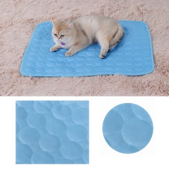 

Pet ice silk pad cat cool pad dog cat pet self cold gel pad hot summer hot weather mattress kitten puppy