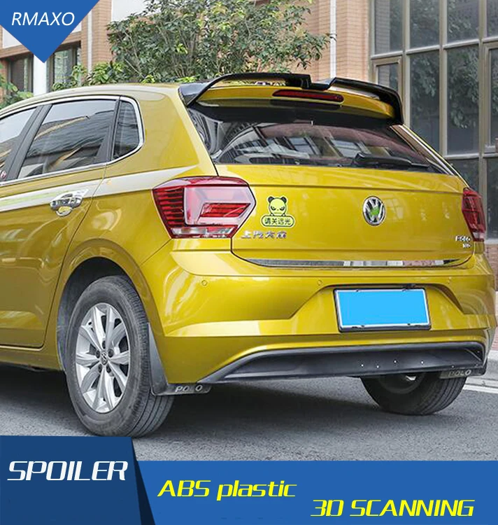 Спойлер для VW Polo заднее крыло из АБС пластика грунтовка цвета 2019 2021 задний