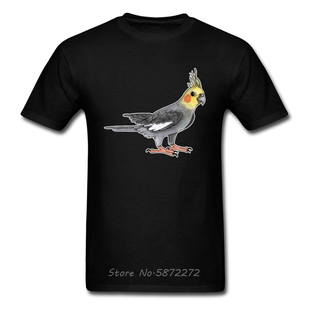 Простая мужская футболка из органического хлопка для учеников с птицами