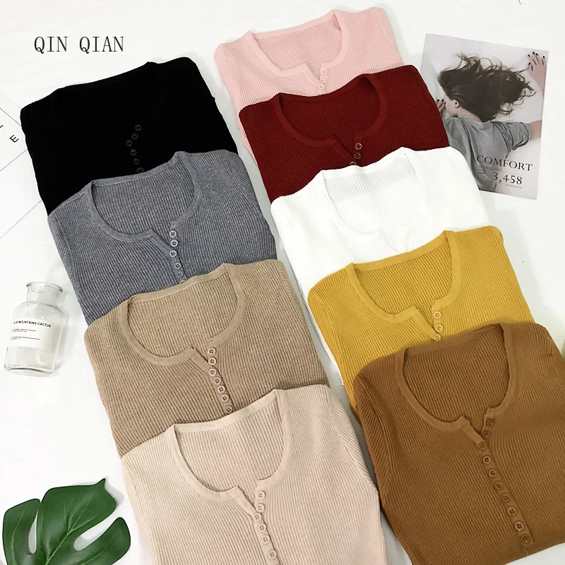 New 2020 Spring Button V Neck Sweater Women Basic Slim Knitted Pullover Women Sweaters And Pullovers Knit Jumper Ladies Sweater
New 2020 Spring Button V Neck Sweater Women Basic Slim Knitted Pullover Women Sweaters And Pullovers Knit Jumper Ladies Sweater