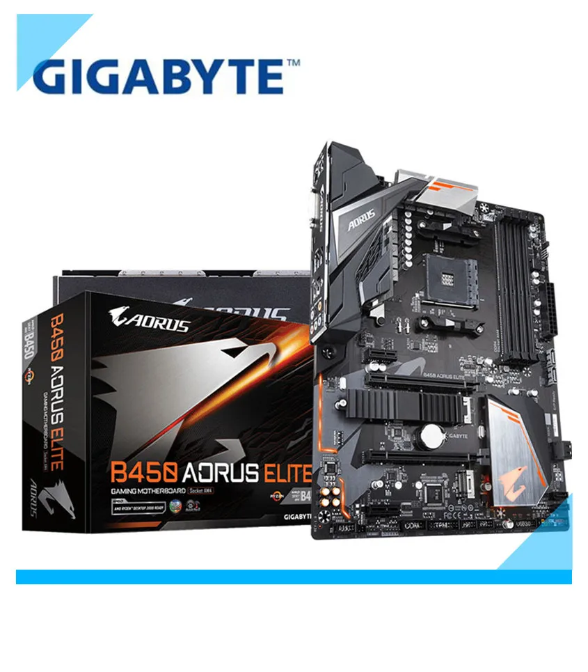 Фото Для Gigabyte GA-B450 AORUS ELITE оригинальная новая стандартная розетка LGA 1151 DDR4 USB3.0 SATA3.0 DVI + | Материнские платы (4000082493030)