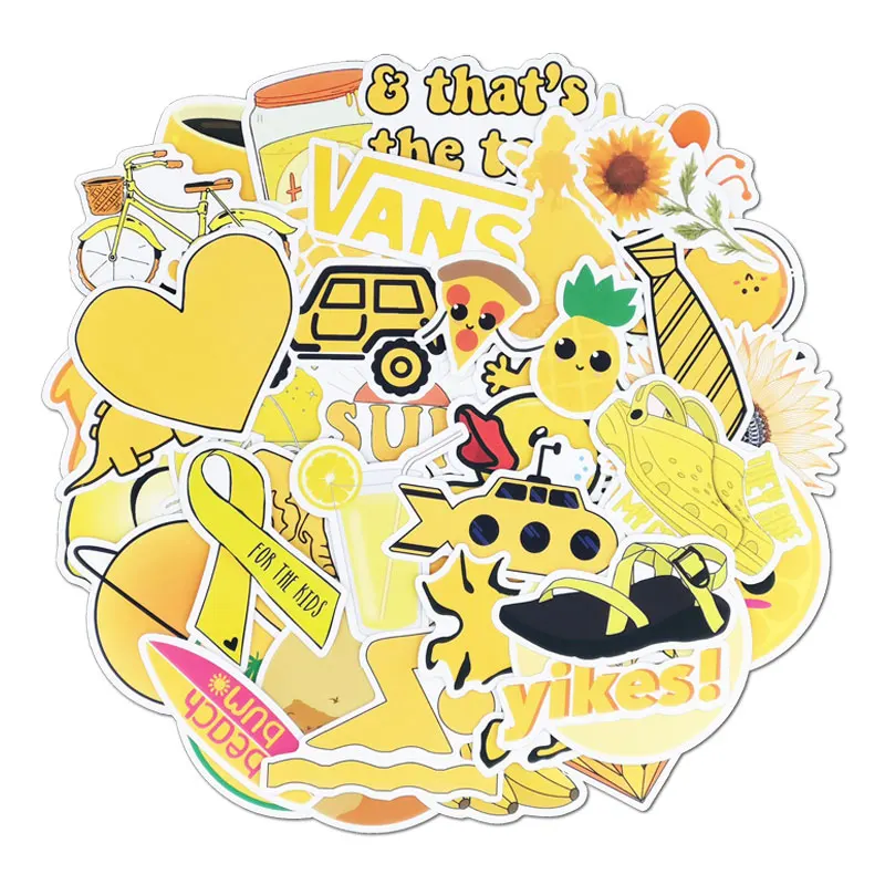 50PCS Cartoon Yellow INS Style Vsco Girl Stickers For Laptop Moto Skateboard Luggage Refrigerator Notebook Laptop Toy Sticker
50PCS Cartoon Yellow INS Style Vsco Girl Stickers For Laptop Moto Skateboard Luggage Refrigerator Notebook Laptop Toy Sticker