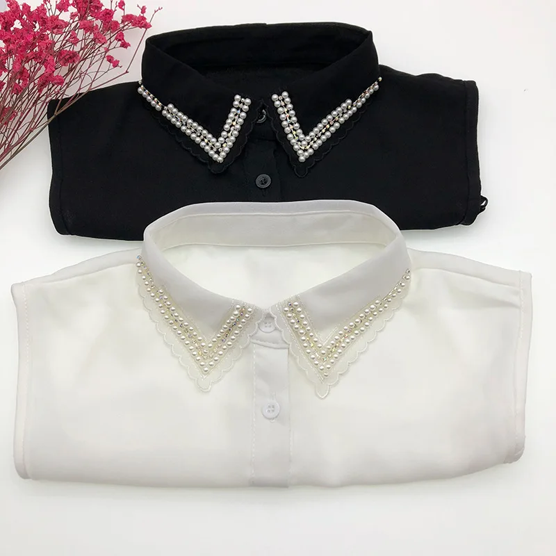 Vintage Style Solid Color Shirt Fake Collar Tie Detachable Collar Lapel Beads False Collar Removable Women Clothes Accessories
Vintage Style Solid Color Shirt Fake Collar Tie Detachable Collar Lapel Beads False Collar Removable Women Clothes Accessories