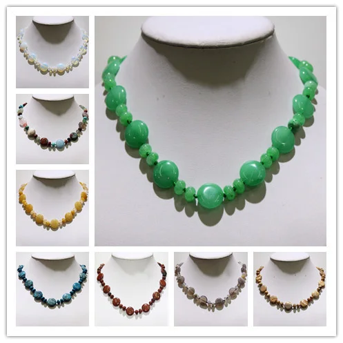 

Natural Crystal Agates Malachite Tiger Eye Stone Round Beads for DIYHandmade Jewelry Making Necklace Retro Style 18 Inches