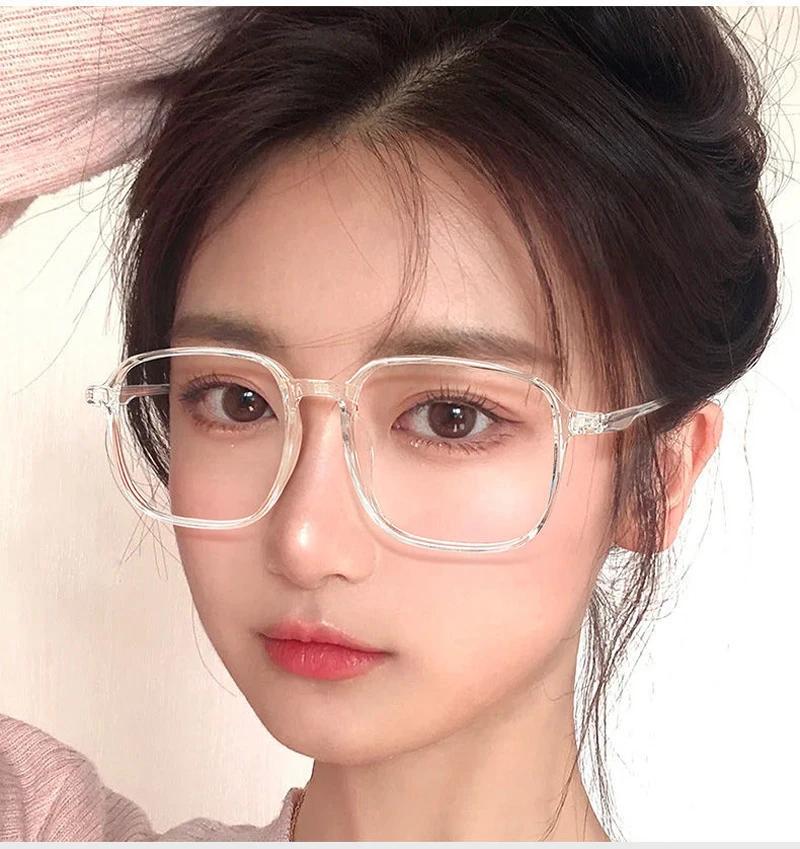 Elbru-Lunettes de myopie anti-lumière bleue pour hommes et femmes, lunettes à grande monture transparente, lunettes à myopie, dioptries 0-1.0-1.5-2.0 à-6.0 4