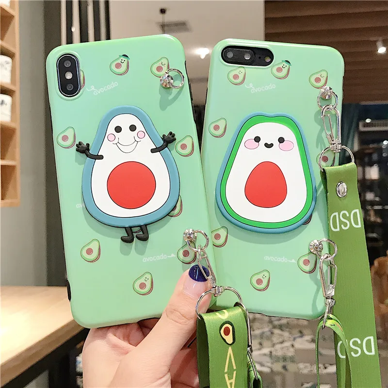JAMULAR Cute 3D Avocado Phone Case For iPhone 7 X XS MAX XR 8 6 6s Plus Fruit Soft TPU Neck Strap Lanyard Back Cover Coque Shell 
JAMULAR Cute 3D Avocado Phone Case For iPhone 7 X XS MAX XR 8 6 6s Plus Fruit Soft TPU Neck Strap Lanyard Back Cover Coque Shell