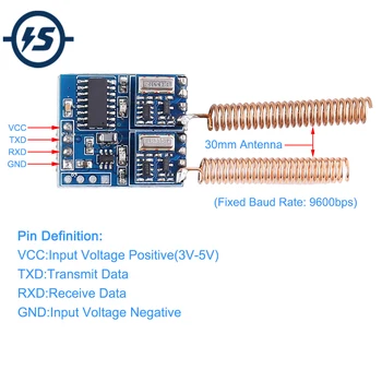 Transmitter UART Wireless Serial to RF Module Dual Frequency 315M 433Mhz Controller DC 3V-5V Distance 15-50 Meters
Transmitter UART Wireless Serial to RF Module Dual Frequency 315M 433Mhz Controller DC 3V-5V Distance 15-50 Meters