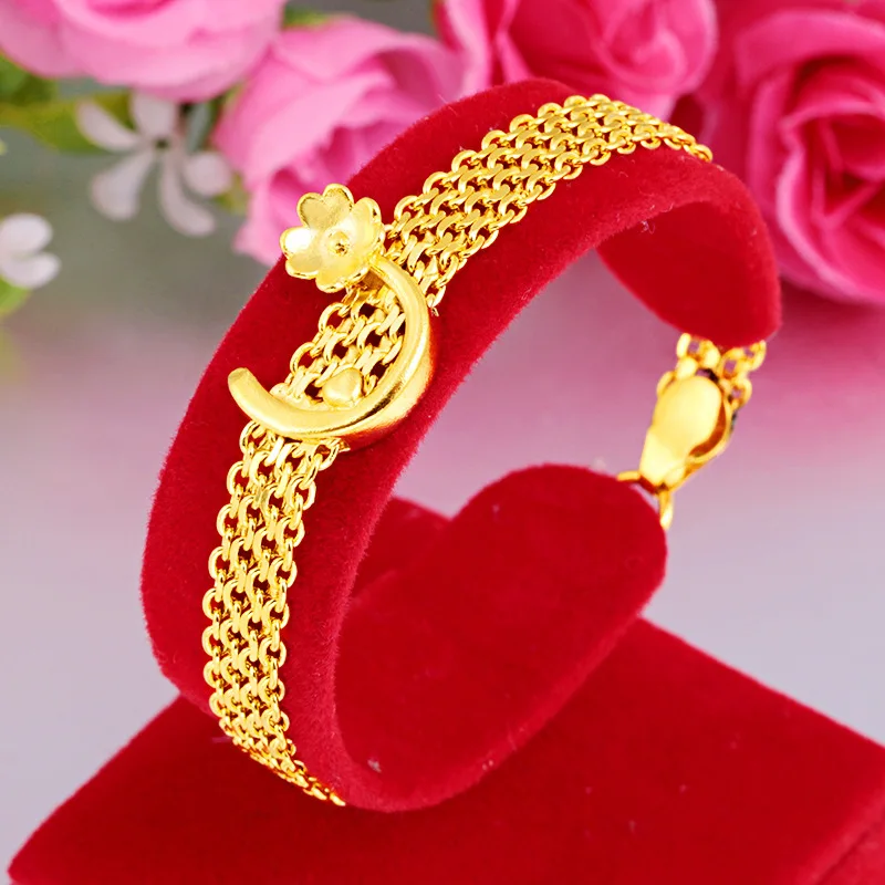 

24K Gold Color Jewelry Bracelet for Women Bizuteria Pulseira Feminina Silver 925 Jewelry Pulseras De Plata De Ley 24K Gold Mujer