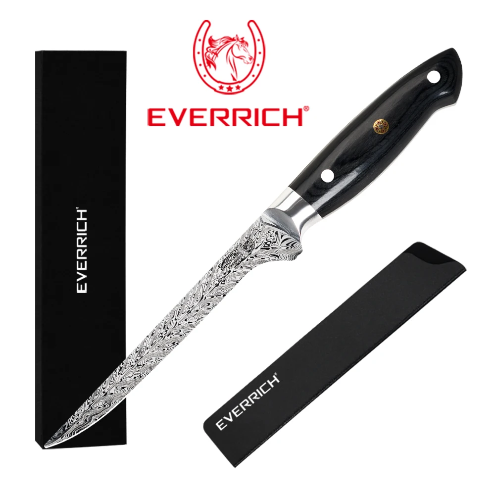 EVERRICH 7 inch Boning Knife Professional Chef Knives Damascus Fishbone Pattern 7" Kitchen Knives with Pakka Wood Handle
EVERRICH 7 inch Boning Knife Professional Chef Knives Damascus Fishbone Pattern 7" Kitchen Knives with Pakka Wood Handle
