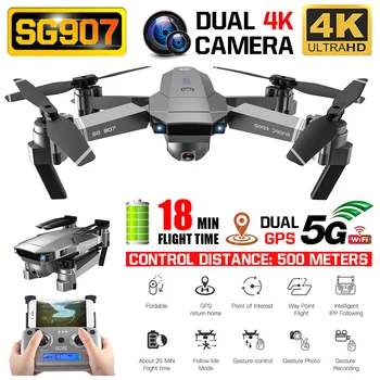 SG907 GPS RC Drone with 4K HD Adjustment Camera Wide Angle 5G WIFI FPV Professional Foldable Drones High Quality Toy Child Gifts
SG907 GPS RC Drone with 4K HD Adjustment Camera Wide Angle 5G WIFI FPV Professional Foldable Drones High Quality Toy Child Gifts