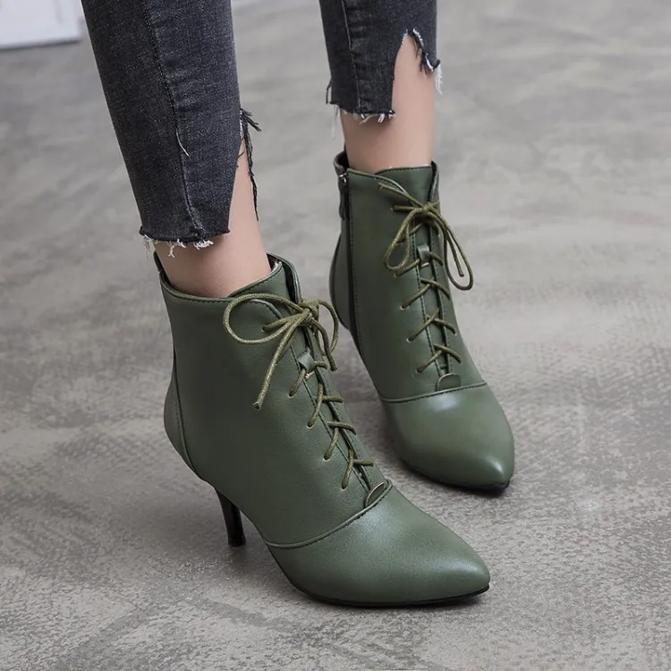 Lace Up Boots Women's Shoes Autumn Luxury Designer Booties Ladies Bootee Woman 2019 Ankle Pointy Fashion High Heel Rubber Rock
Lace Up Boots Women's Shoes Autumn Luxury Designer Booties Ladies Bootee Woman 2019 Ankle Pointy Fashion High Heel Rubber Rock