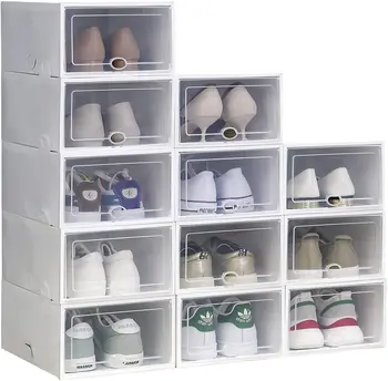 Shoe Storage Boxes Clear Plastic Stackable Shoe Organizer, Foldable Shoe Box, Stackable Clear Shoe Storage Box(3pcs)
Shoe Storage Boxes Clear Plastic Stackable Shoe Organizer, Foldable Shoe Box, Stackable Clear Shoe Storage Box(3pcs)