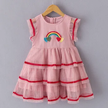 2020 New Arrival Baby Girls Short sleeve rainbow applique tutu dress lace dresses 
2020 New Arrival Baby Girls Short sleeve rainbow applique tutu dress lace dresses