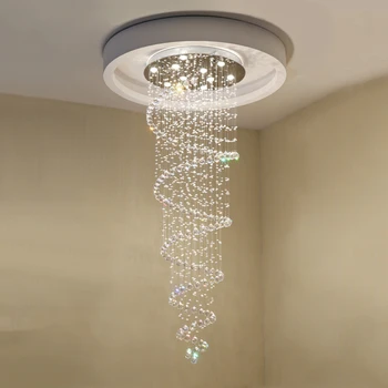 Modern led Crystal Chandelier Spiral Lustre Light Fixtures Long Stair Light for Staircase Hotel Foyer Living Room D80CM
Modern led Crystal Chandelier Spiral Lustre Light Fixtures Long Stair Light for Staircase Hotel Foyer Living Room D80CM