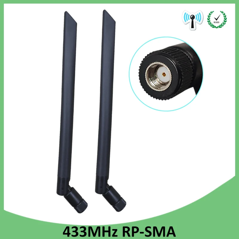 2pcs 433Mhz Antenna 5dbi GSM 433 mhz RP-SMA Connector Rubber waterproof directional antenne wireless Receiver for Lorawan
2pcs 433Mhz Antenna 5dbi GSM 433 mhz RP-SMA Connector Rubber waterproof directional antenne wireless Receiver for Lorawan
