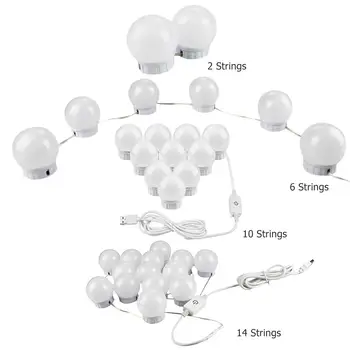 CanLing LED Makeup Mirror Light Bulb Hollywood Vanity Lights Stepless Dimmable Wall Lamp 10/14 strings Kit for Dressing Table
CanLing LED Makeup Mirror Light Bulb Hollywood Vanity Lights Stepless Dimmable Wall Lamp 10/14 strings Kit for Dressing Table